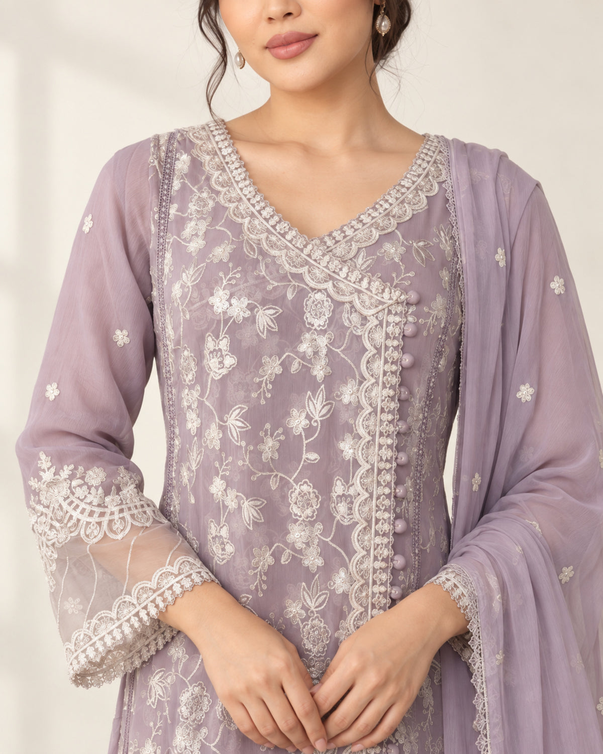The Lilac Heirloom Chiffon Fustan