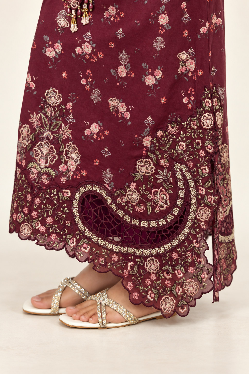 Shanzae — عنابی | Cotton Long Shirt & Trouser