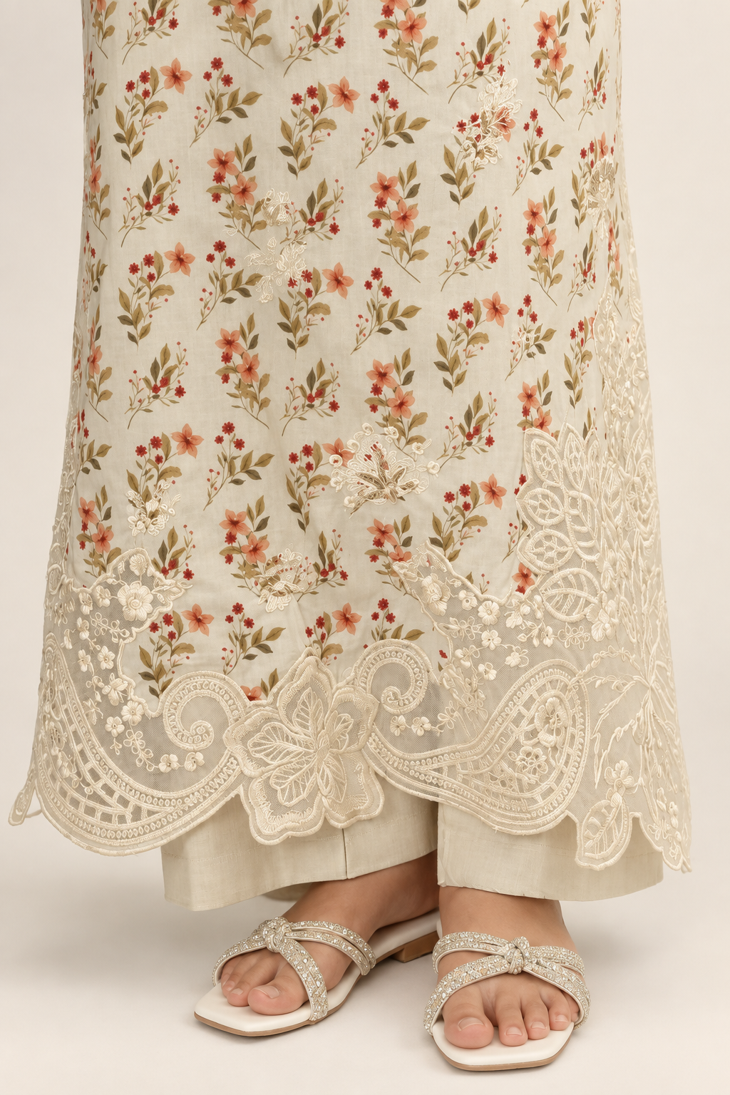 Shanzae — عاجی | Cotton Long Shirt &Trouser