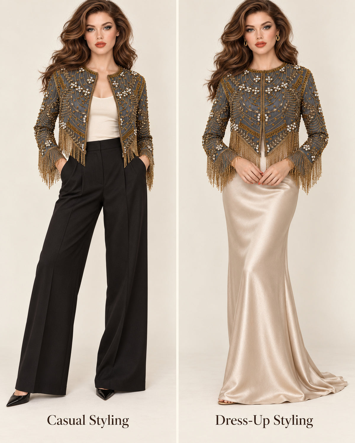 Smoked Gold Fringe Jacket