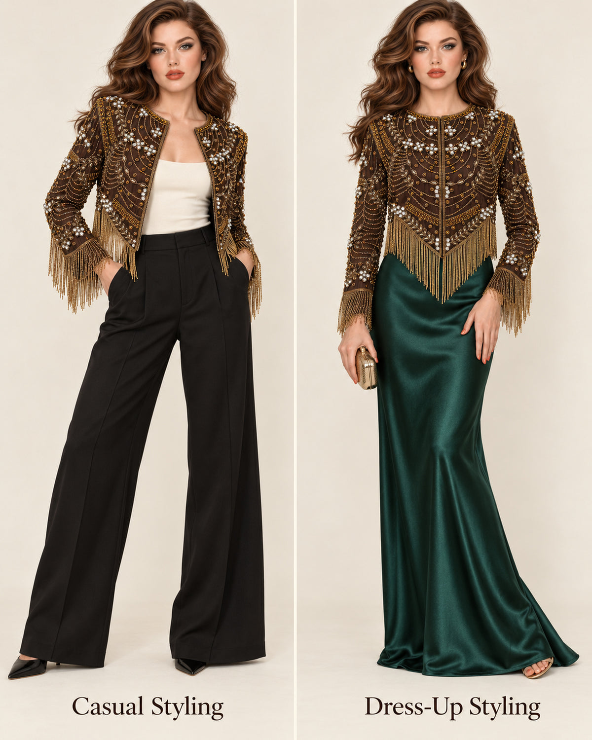 Cocoa Afterglow Royale Fringe Jacket