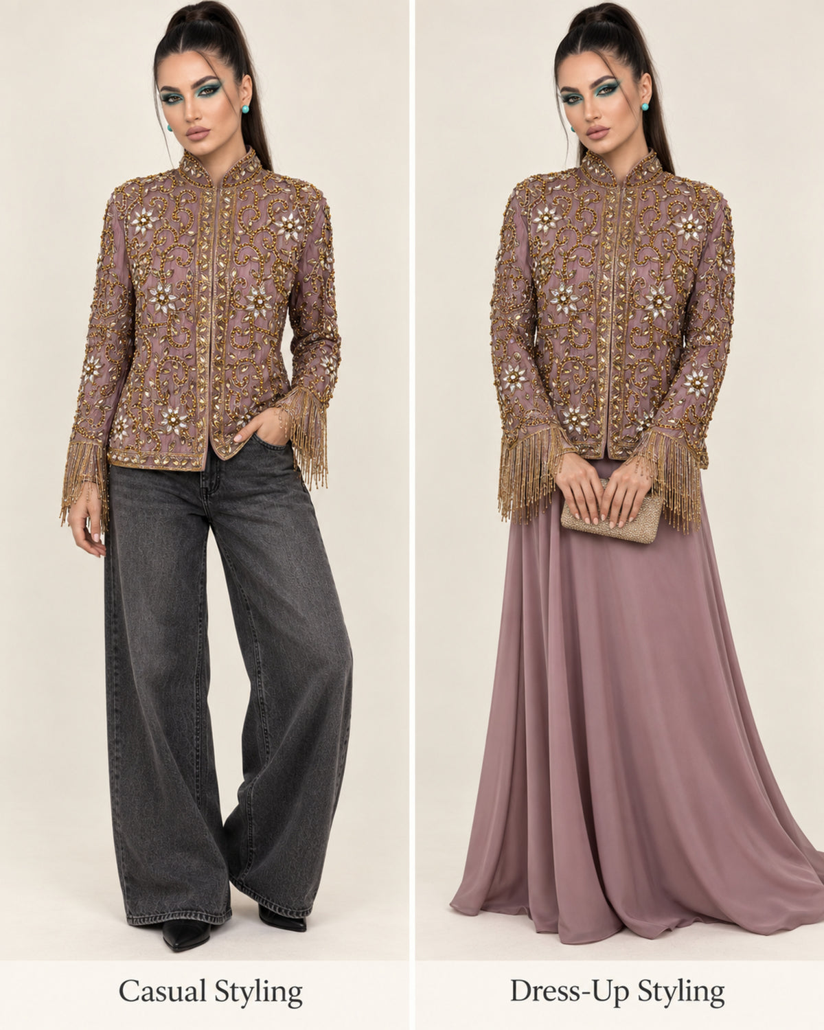 Mauve Muse Beaded Jacket