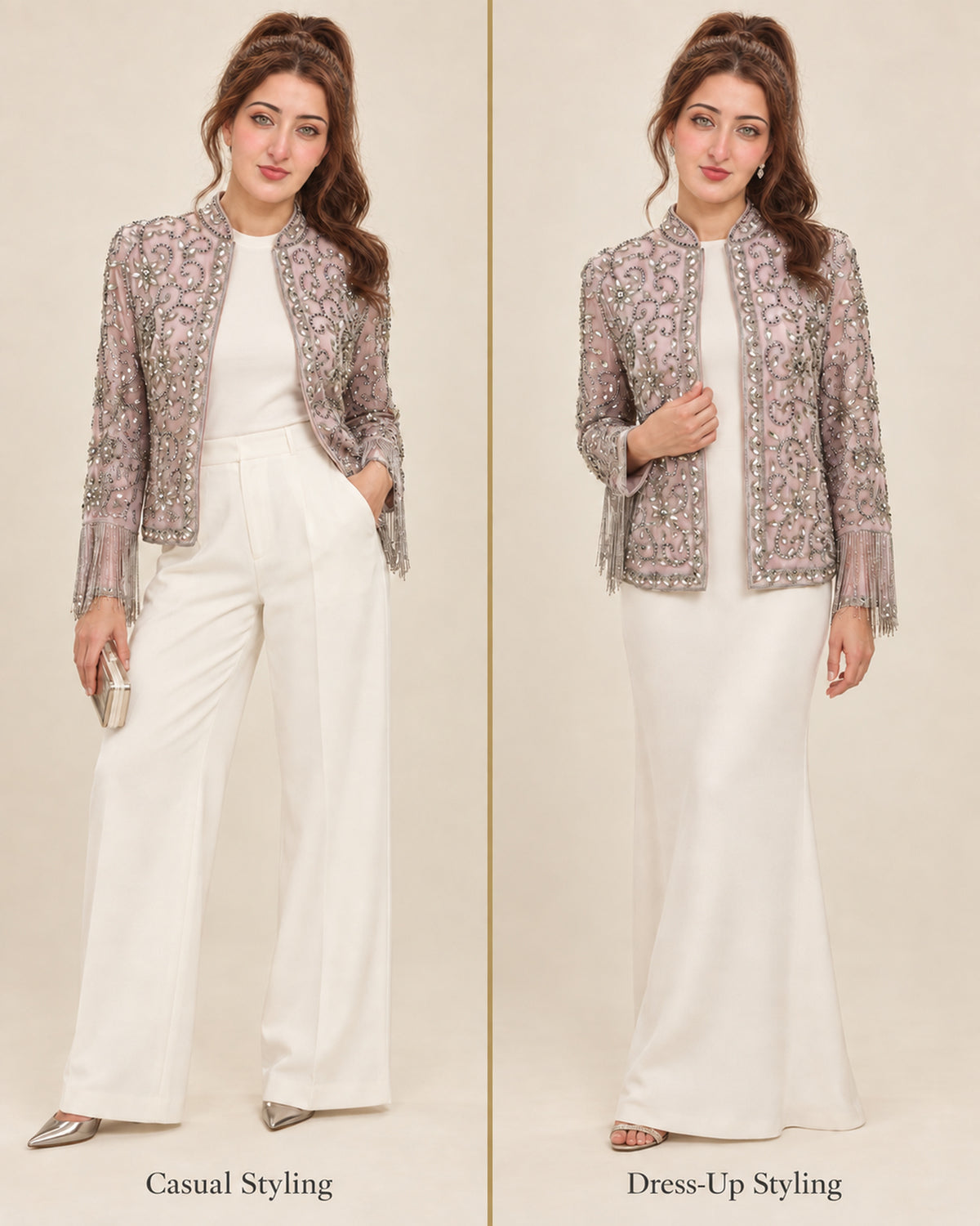 Blush Celeste Fringe Jacket