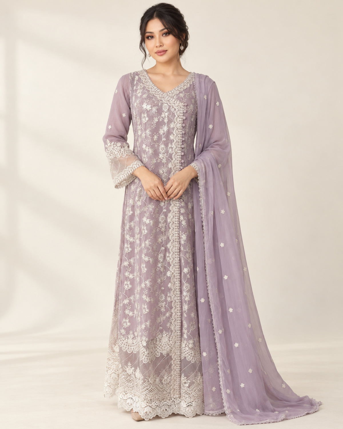 The Lilac Heirloom Chiffon Fustan