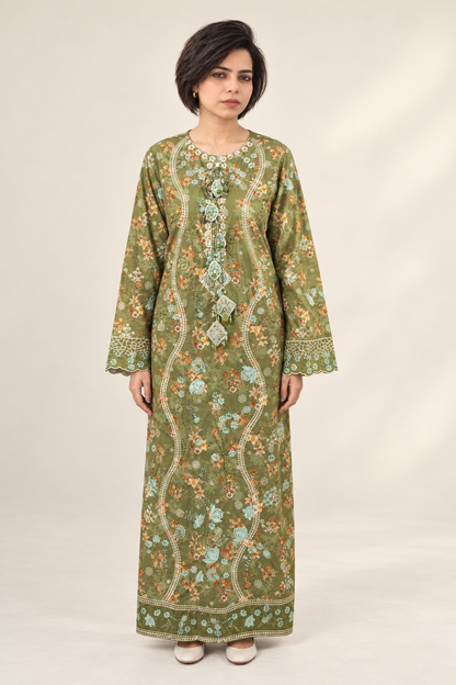 Shanzae — زیتونی | Cotton Long Shirt &Trouser