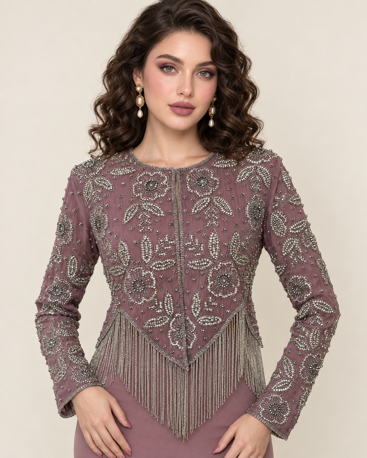 Mauve Muse Fringe Jacket