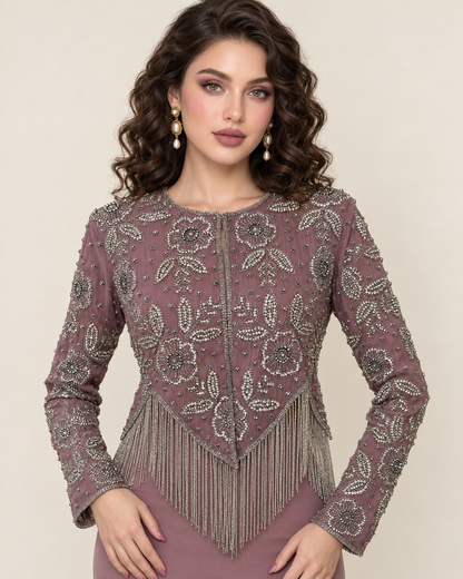 Mauve Muse Fringe Jacket