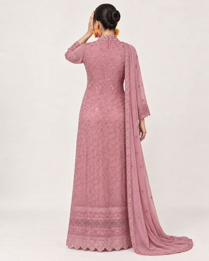 Warda Rose Embellished Chiffon Fustan