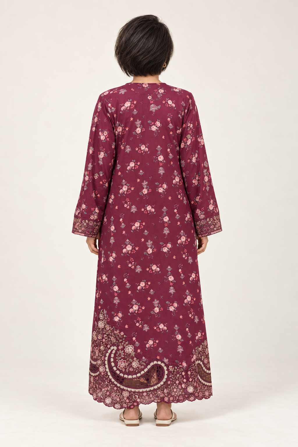 Shanzae — عنابی | Cotton Long Shirt & Trouser
