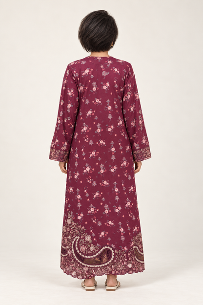 Shanzae — عنابی | Cotton Long Shirt & Trouser