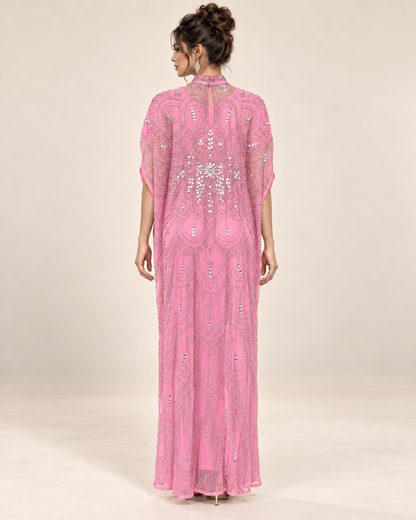 Raneem Rose Crystal Cashmere Kaftan