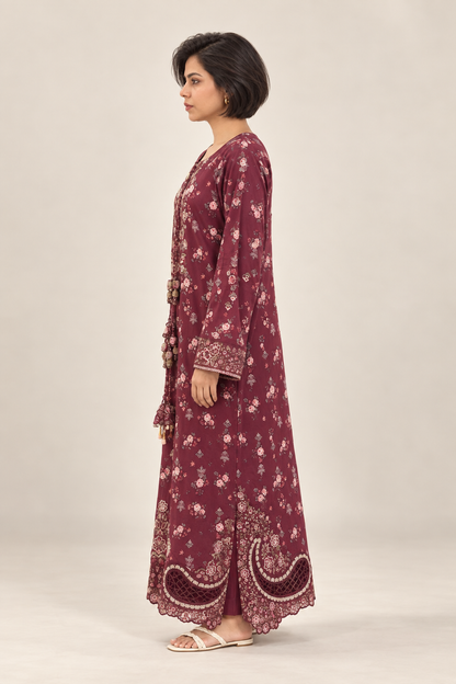 Shanzae — عنابی | Cotton Long Shirt & Trouser