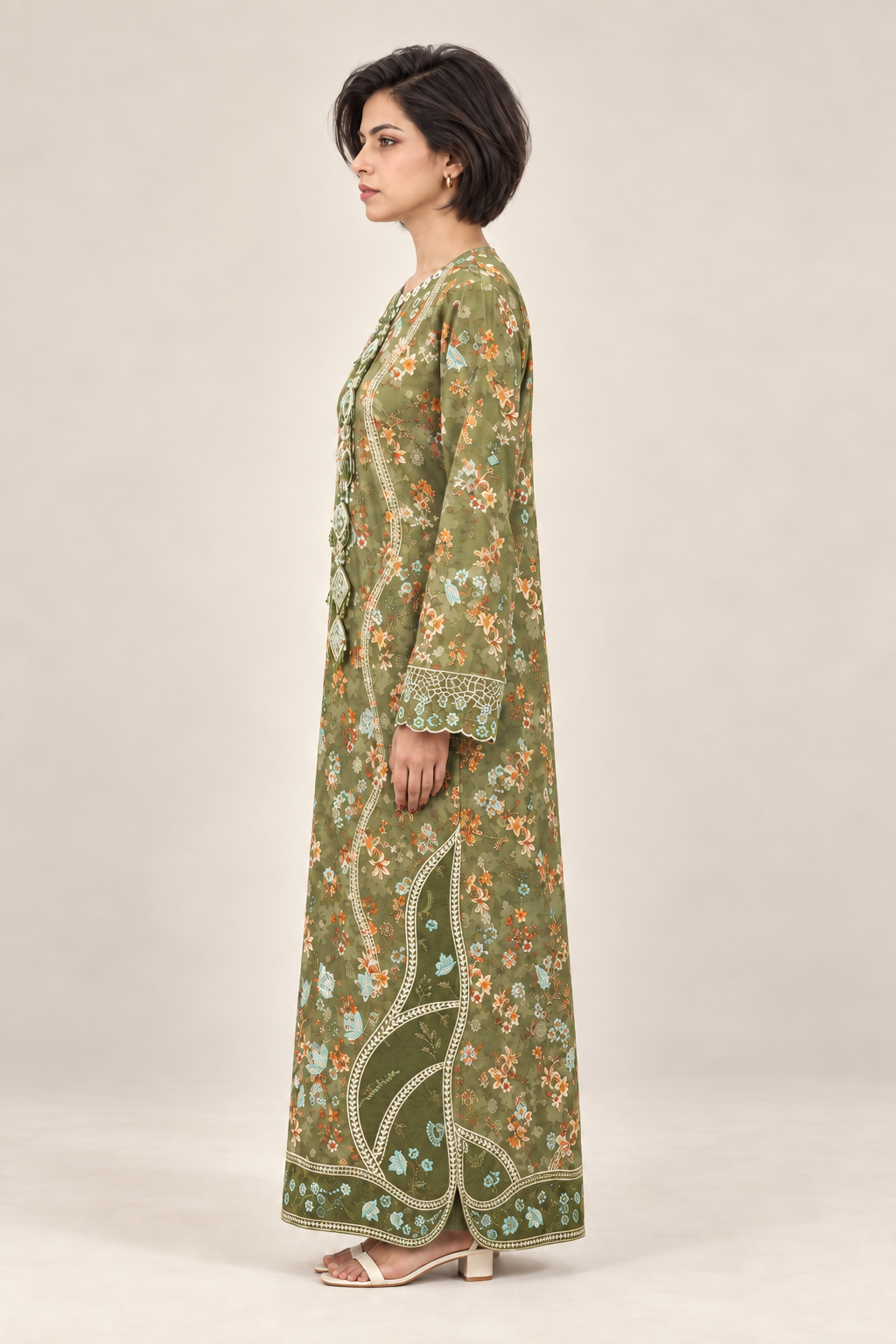 Shanzae — زیتونی | Cotton Long Shirt &Trouser