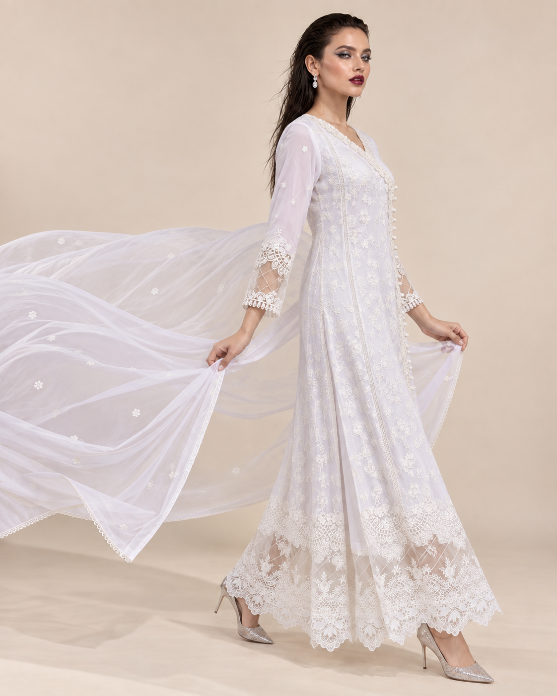 Ameera Pearl Chiffon Fustan