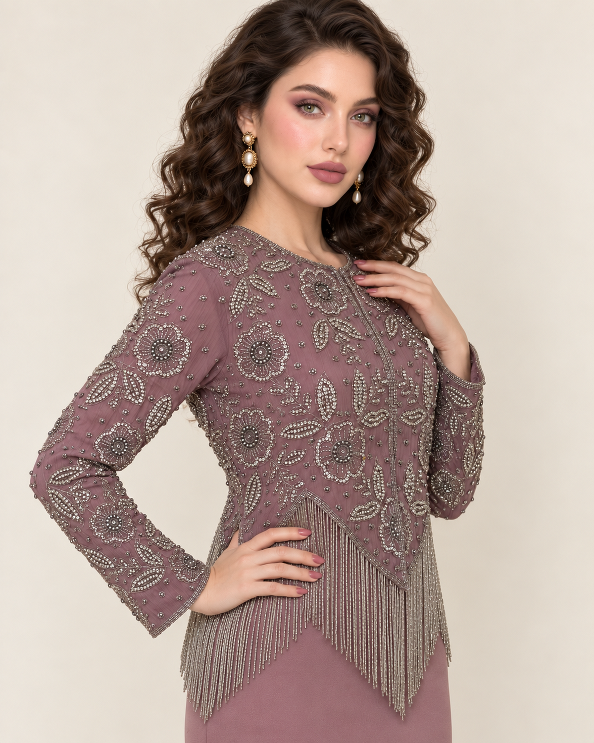 Mauve Muse Fringe Jacket