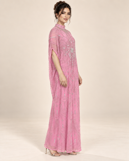 Raneem Rose Crystal Cashmere Kaftan