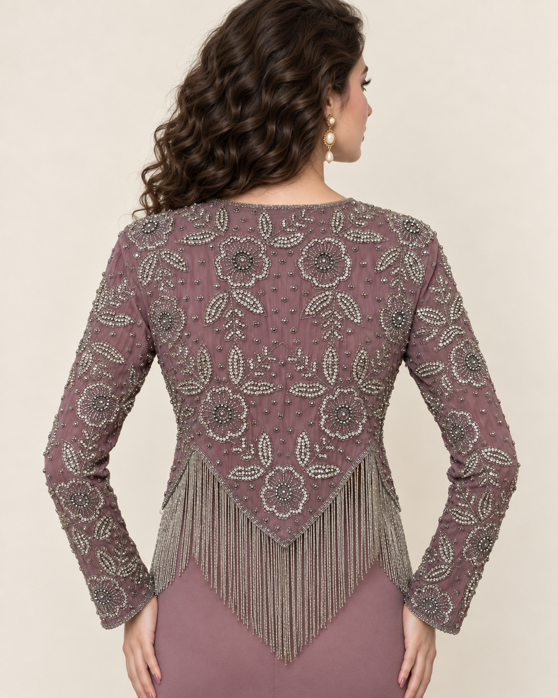 Mauve Muse Fringe Jacket