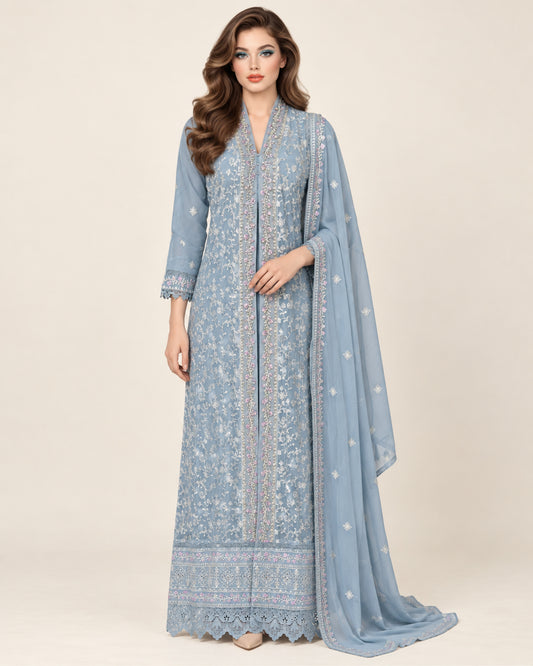 Raneem Mist Chiffon Embelished Fustan