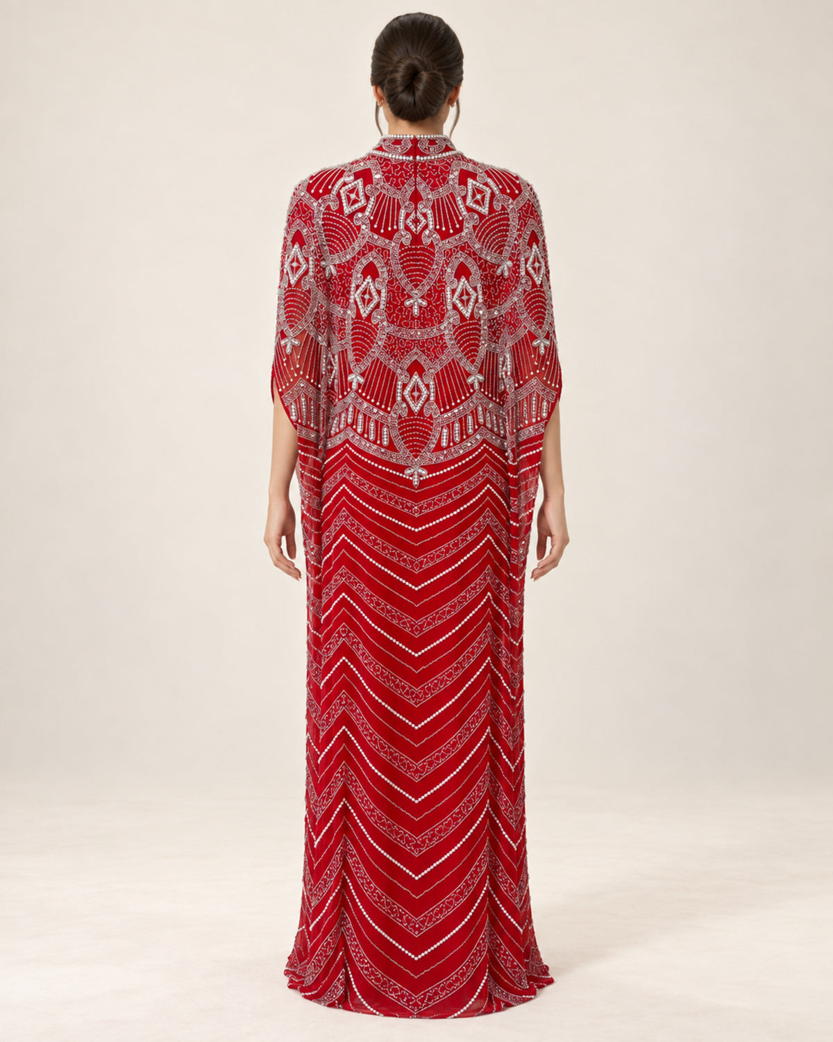The Lulwa Crimson Pearl Cashmere Kaftan