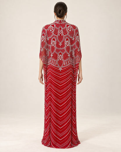 The Lulwa Crimson Pearl Cashmere Kaftan