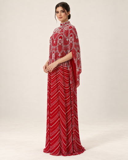 The Lulwa Crimson Pearl Cashmere Kaftan