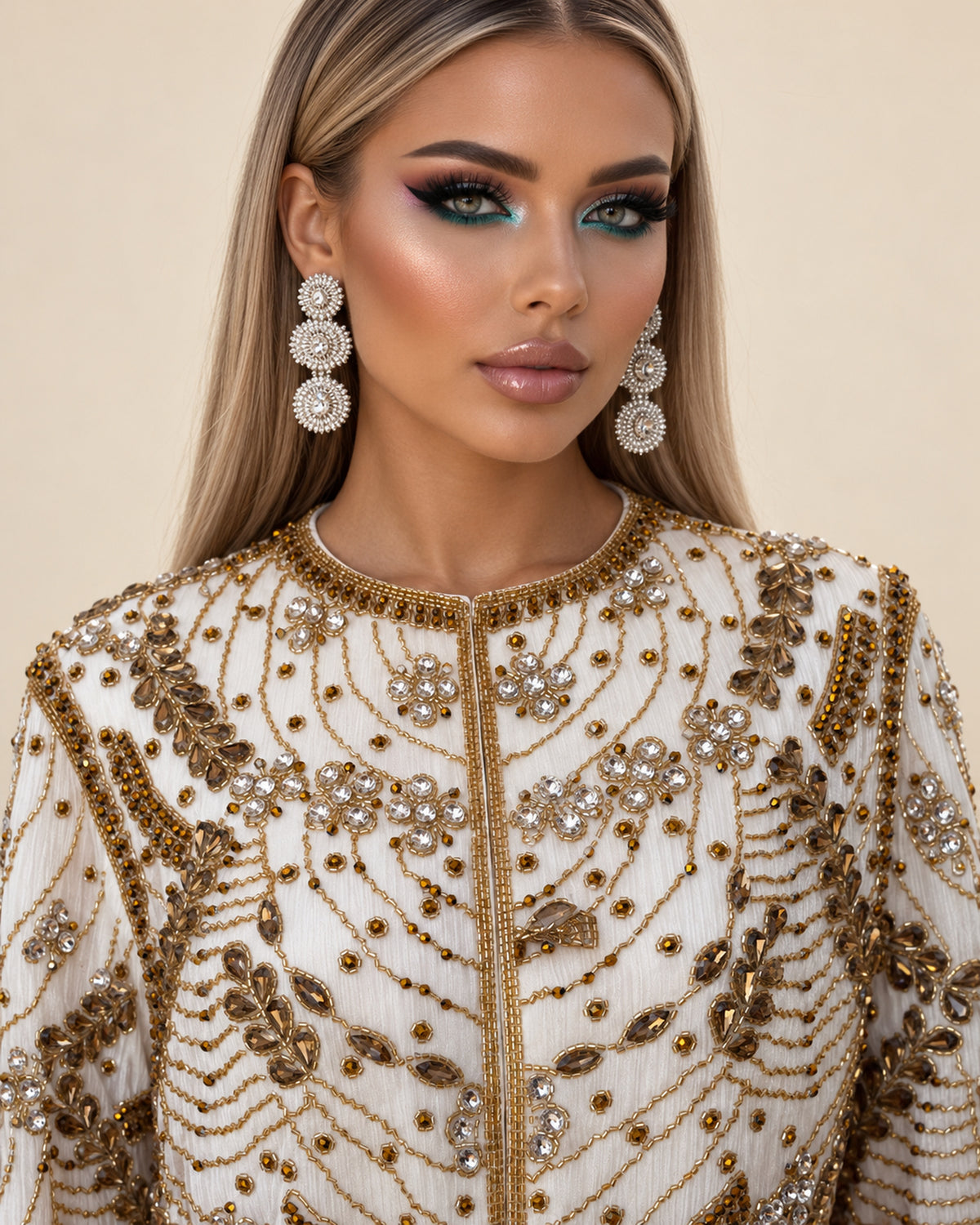 Ivory Glitz Fringe Jacket