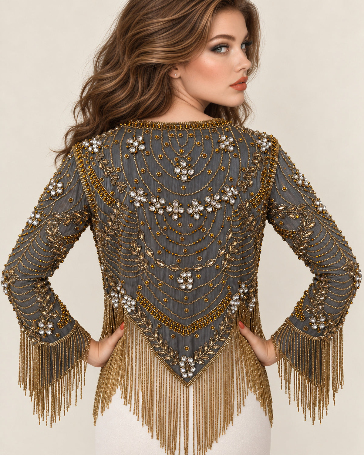 Smoked Gold Fringe Jacket