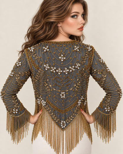 Smoked Gold Fringe Jacket