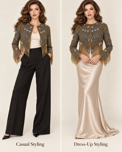 Smoked Gold Fringe Jacket