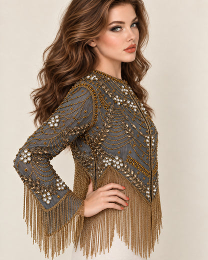 Smoked Gold Fringe Jacket