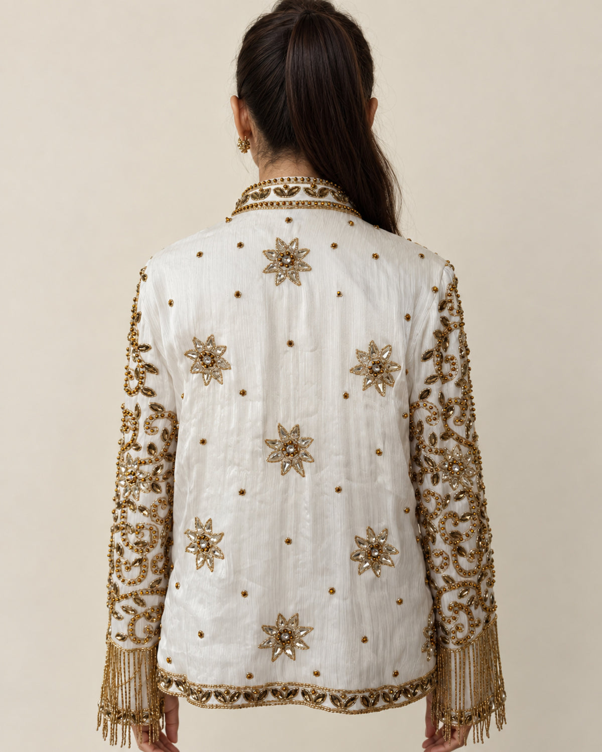Ivory Glow Beaded Jacket