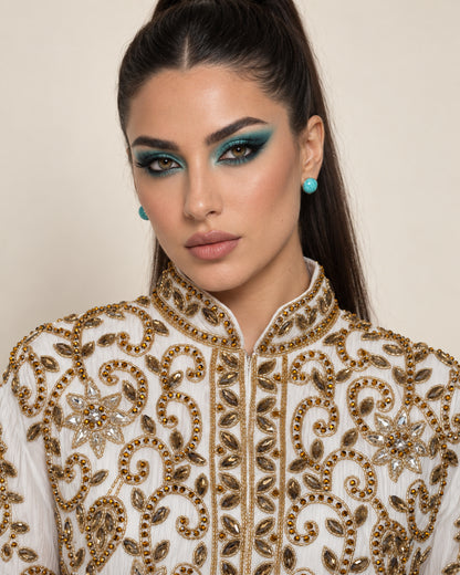 Ivory Glow Beaded Jacket