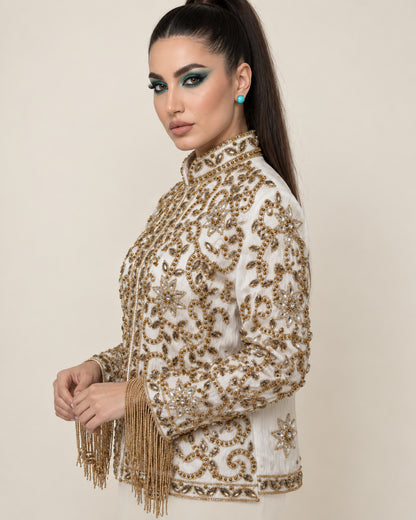 Ivory Glow Beaded Jacket