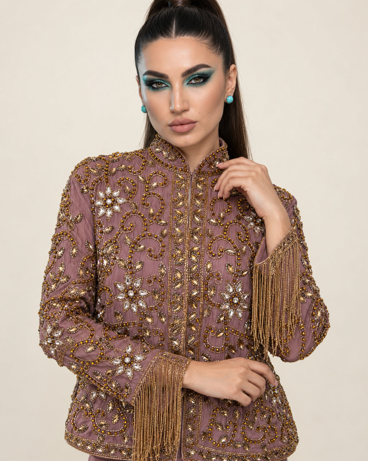 Mauve Muse Beaded Jacket