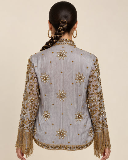 Silver Aura Beaded Jacket