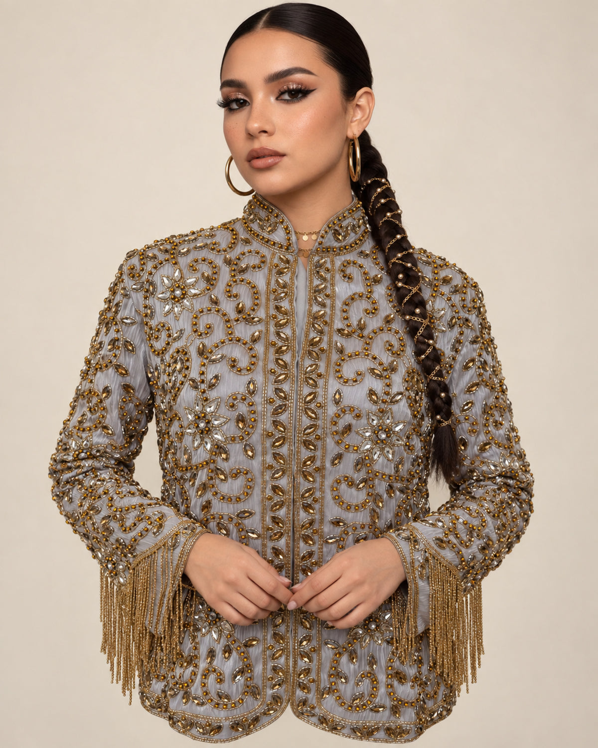 Silver Aura Beaded Jacket