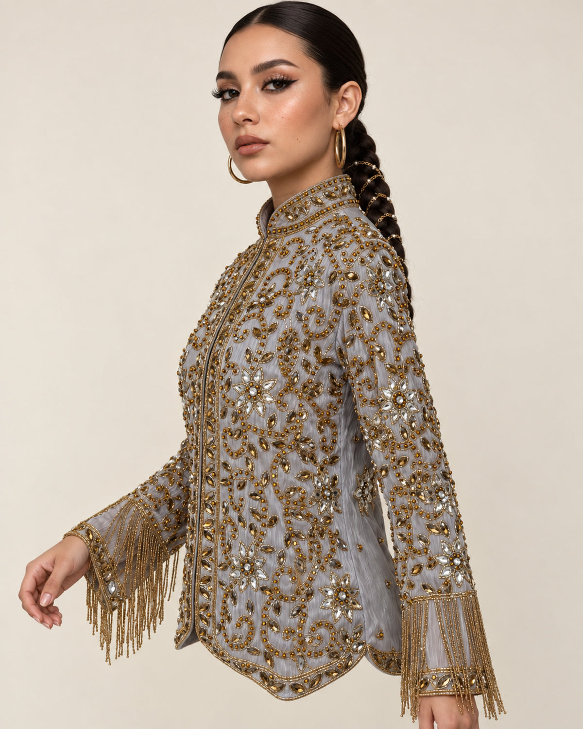 Silver Aura Beaded Jacket
