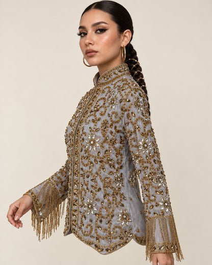 Silver Aura Beaded Jacket