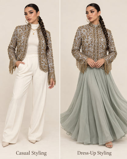 Silver Aura Beaded Jacket