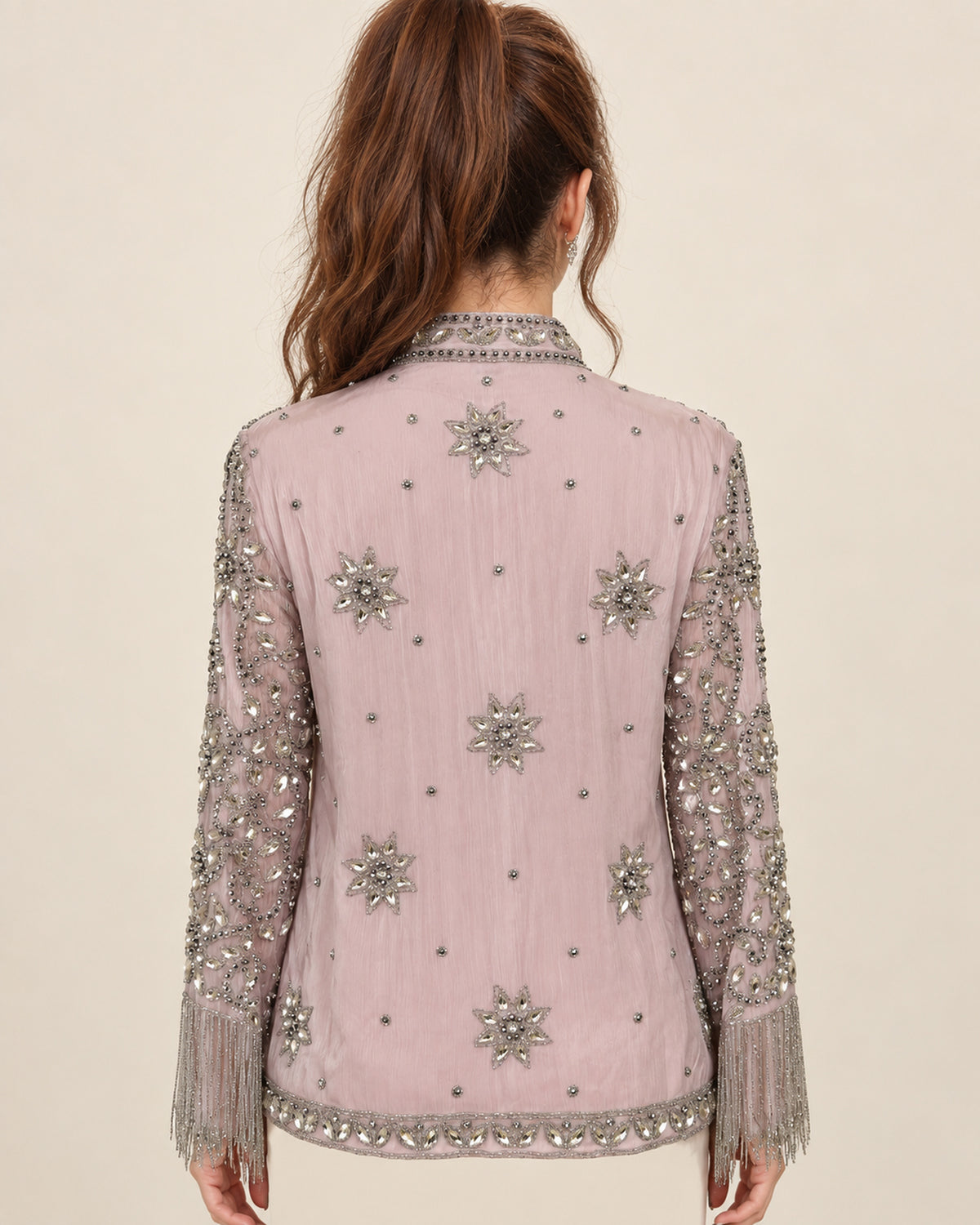 Blush Celeste Fringe Jacket