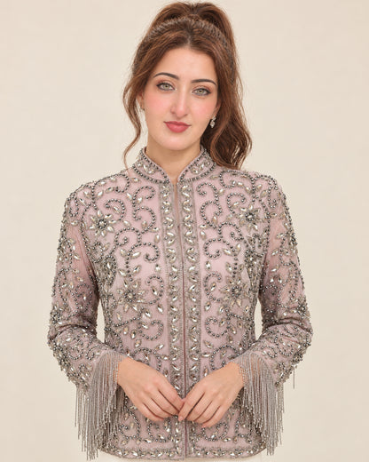 Blush Celeste Fringe Jacket
