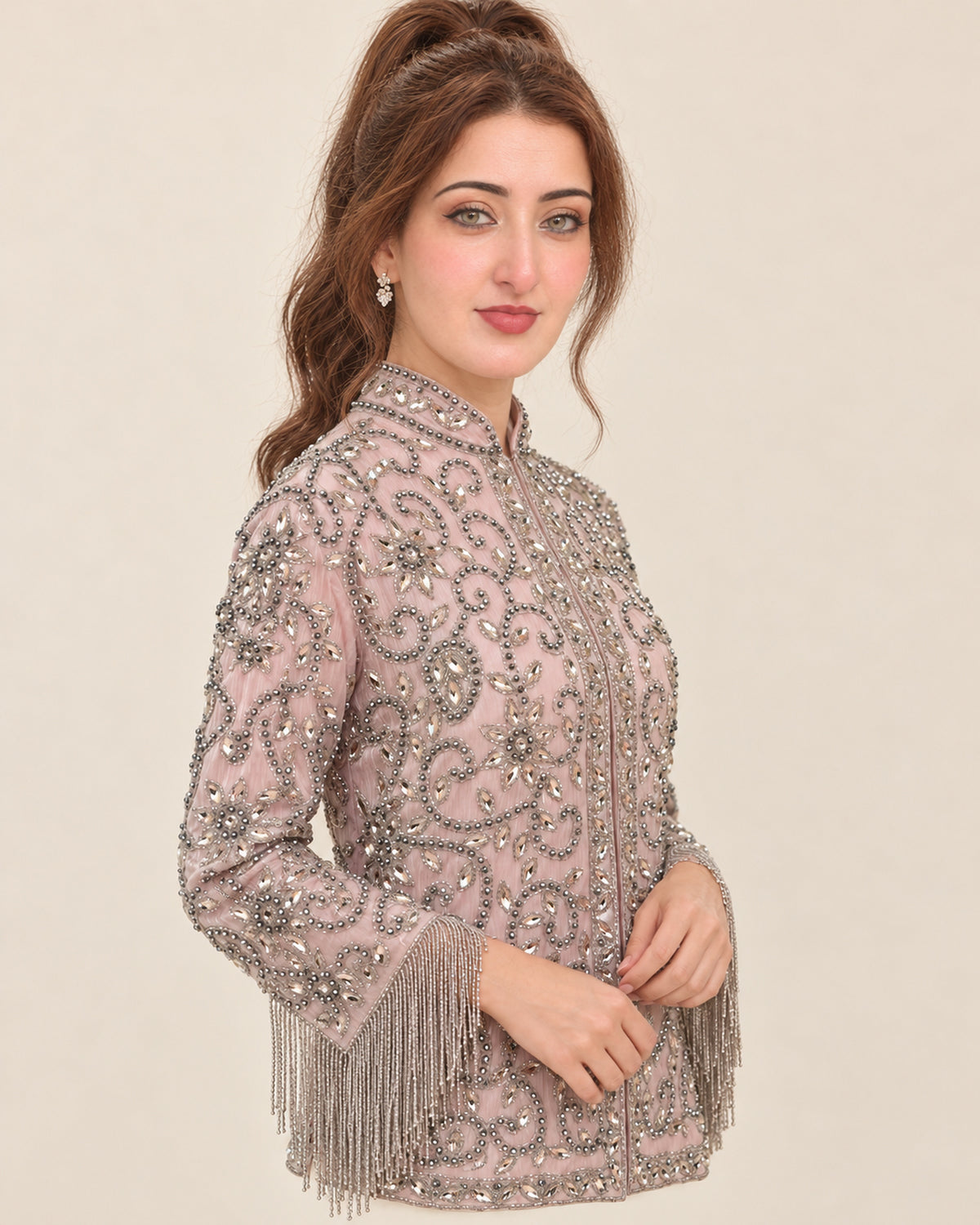 Blush Celeste Fringe Jacket
