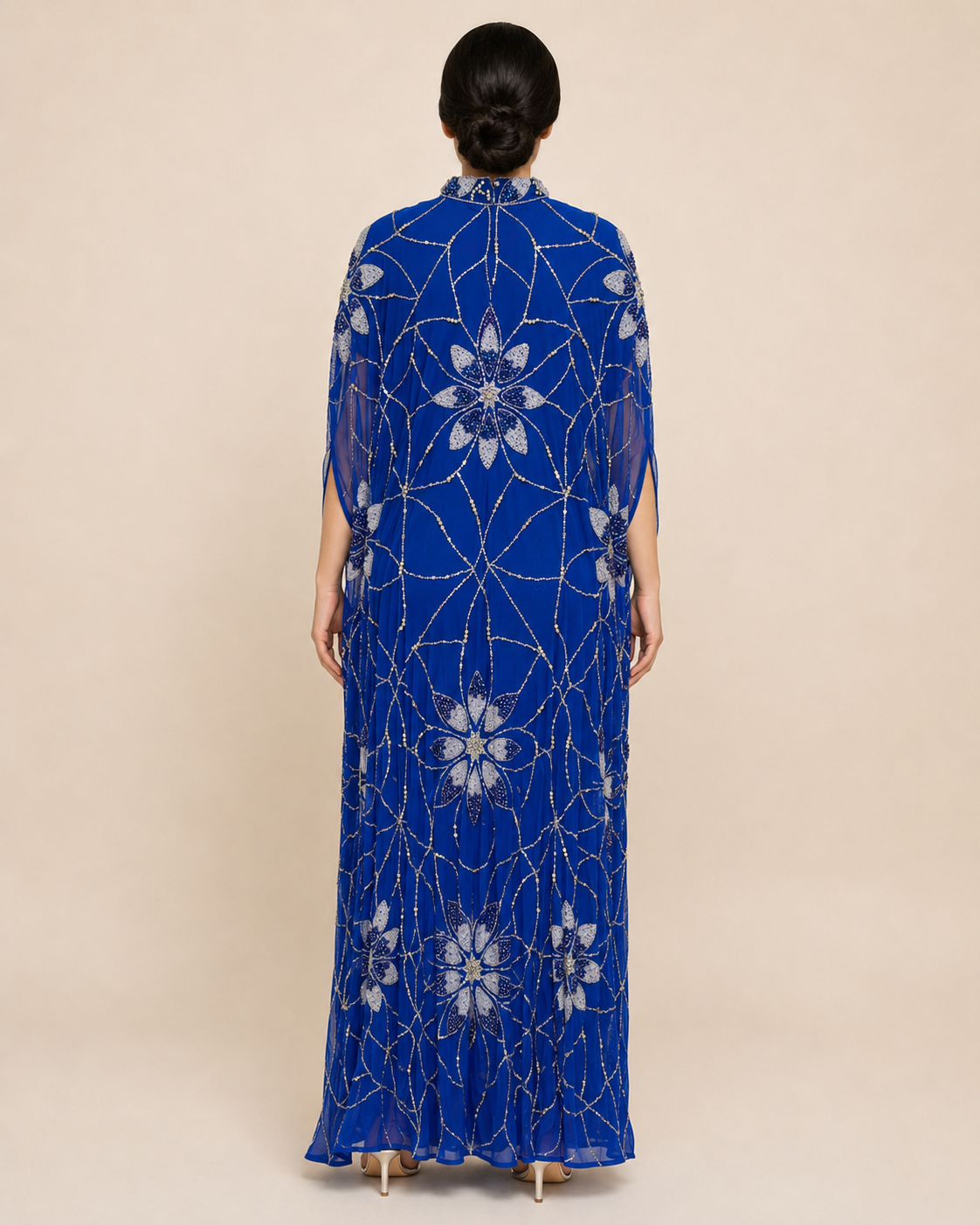 Zahra Royal Sapphire Cashmere Kaftan