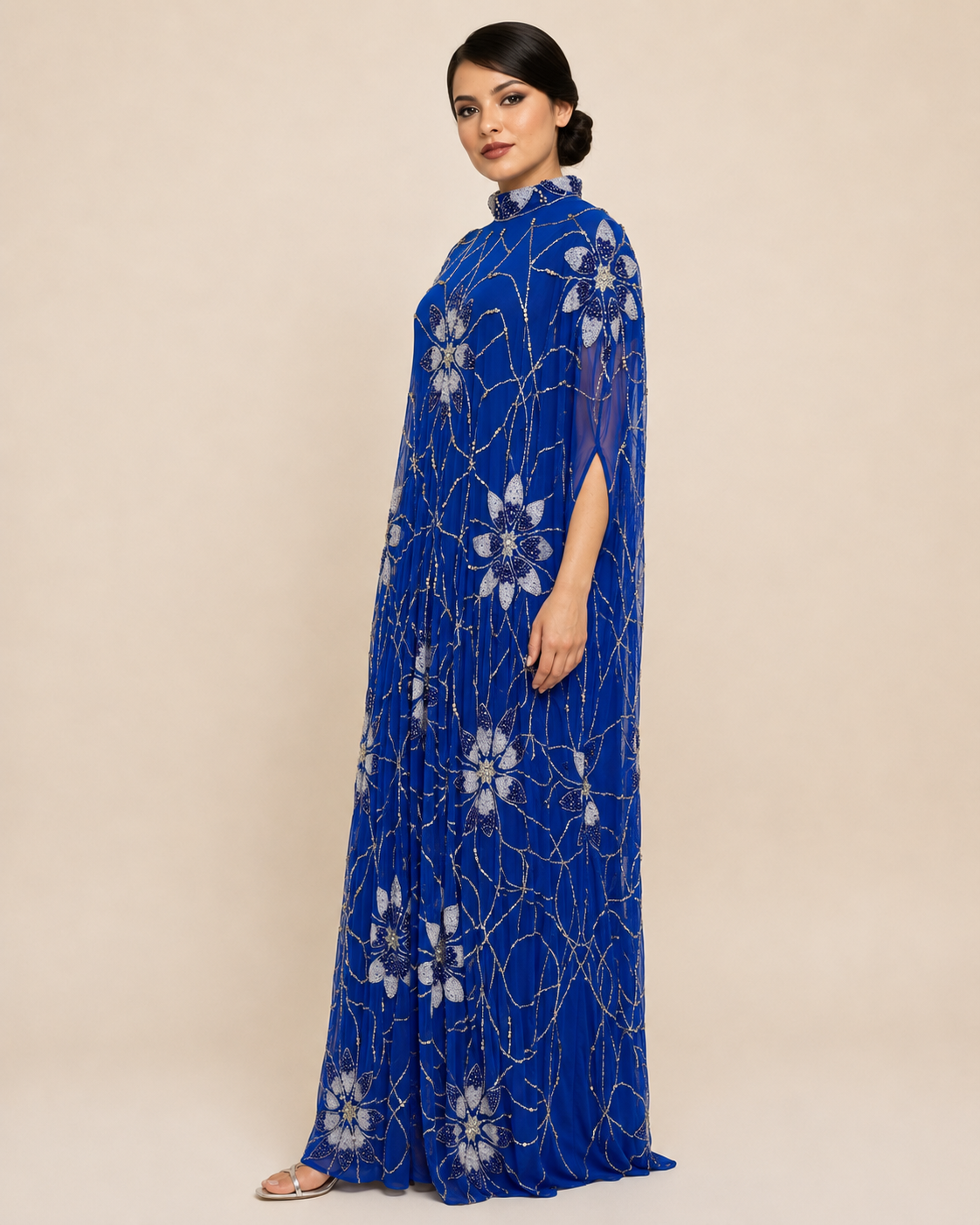 Zahra Royal Sapphire Cashmere Kaftan