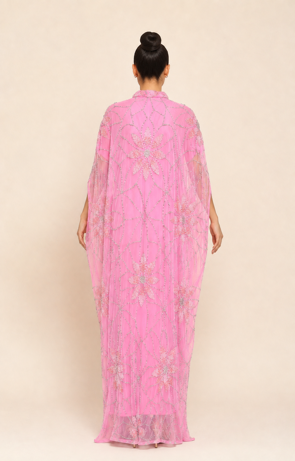 Rimal Champagne Pearl Cashmere Kaftan