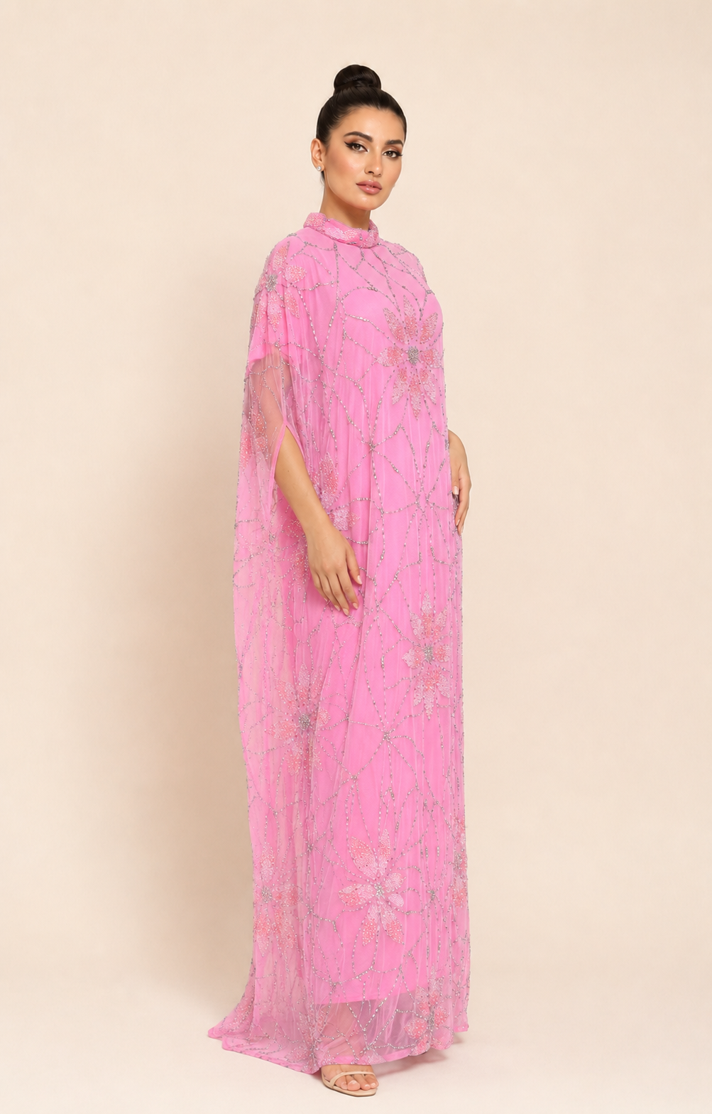 Rimal Champagne Pearl Cashmere Kaftan