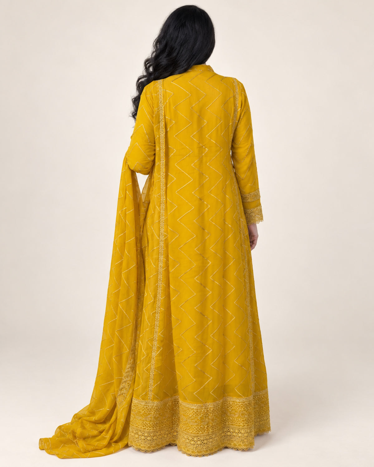 ALAM’S — Shahana Ensemble Mustard chiffon