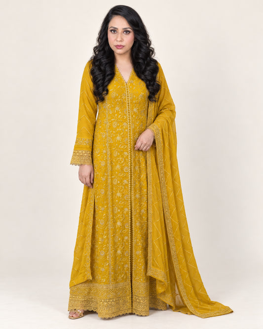 ALAM’S — Shahana Ensemble Mustard chiffon