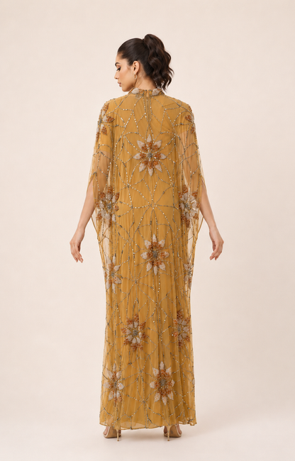 Zahra Al Dhahab Hand-Beaded Cashmere Kaftan