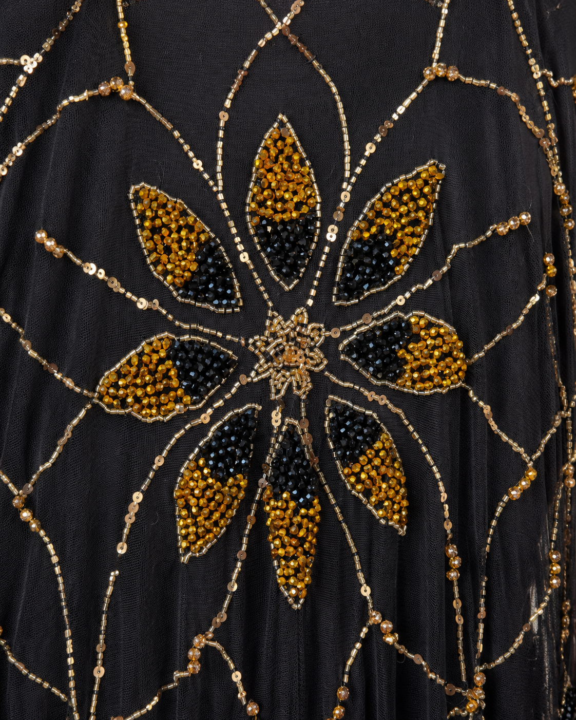 Layali Noir Beaded Cashmere Kaftan
